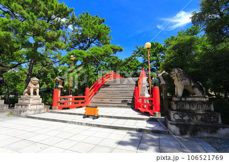 【大阪府】快晴の住吉大社の反橋（太鼓橋） 106521769