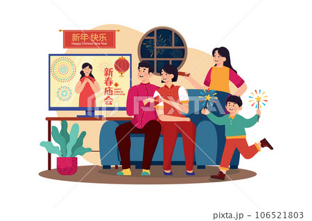 Chinese New Year Illustration concept. Flat illustration isolated on white background 106521803