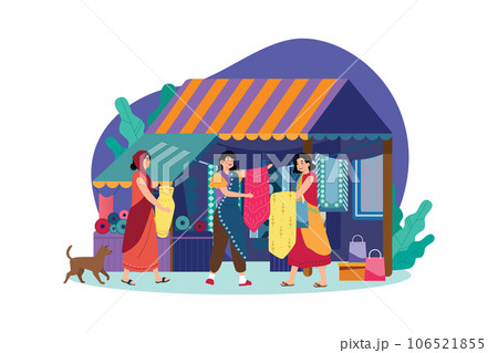 Diwali Celebration Illustration concept. A flat illustration isolated on white background Diwali Celebration Illustration concept. A flat illustration isolated on white background 106521855