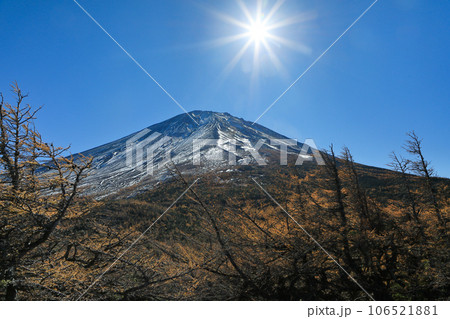 秋の富士山5合目奥庭自然公園からの富士山頂展望 山梨県鳴沢村 秋の富士山5合目奥庭自然公園からの富士山頂展望 山梨県鳴沢村 106521881