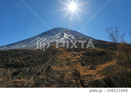秋の富士山5合目奥庭自然公園からの富士山頂展望 山梨県鳴沢村 秋の富士山5合目奥庭自然公園からの富士山頂展望 山梨県鳴沢村 106521888