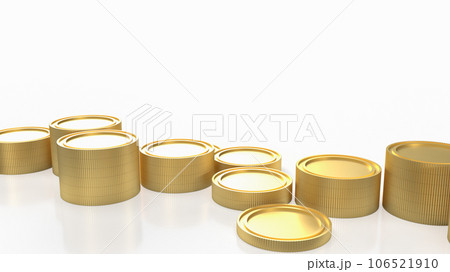 The Gold coins on white Background 3d rendering 106521910