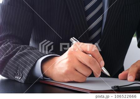 書類にサインをするビジネスパーソン 書類にサインをするビジネスパーソン 106522666