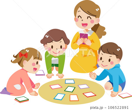 カルタで遊ぶ子供たち 106522891