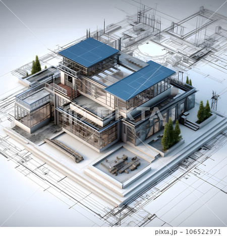 注文住宅の設計計画のイメージ図　Generative AI 106522971