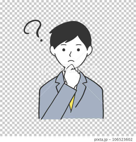 一個感到懷疑的商人的插圖-插圖素材 [106523602] - PIXTA圖庫