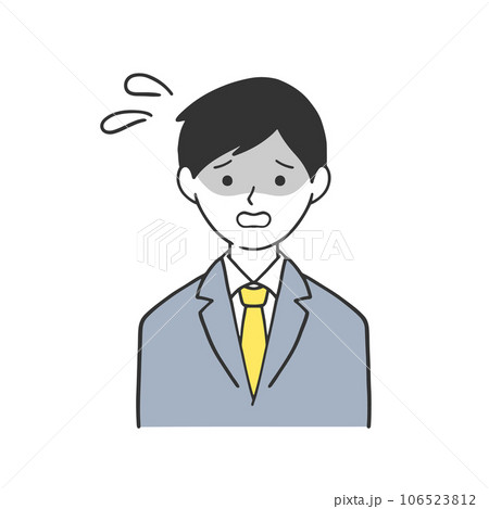 青ざめて汗をかくビジネスマンのイラスト 青ざめて汗をかくビジネスマンのイラスト 106523812