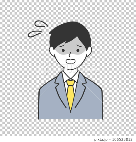 青ざめて汗をかくビジネスマンのイラスト 青ざめて汗をかくビジネスマンのイラスト 106523812