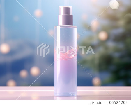 cosmetic product mockups on fresh field. Background for presentation of cosmetic. AI Generative. 106524205