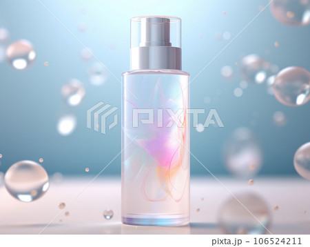 cosmetic product mockups on fresh field. Background for presentation of cosmetic. AI Generative. 106524211