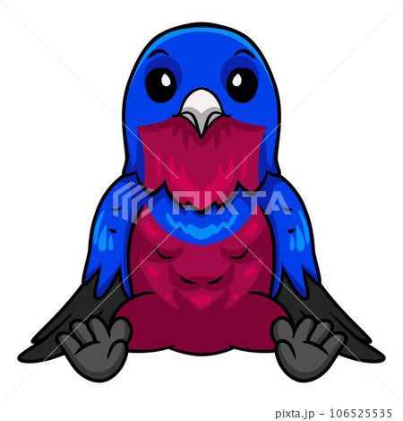 Cute banded cotinga bird cartoonのイラスト素材 [106525535] - PIXTA