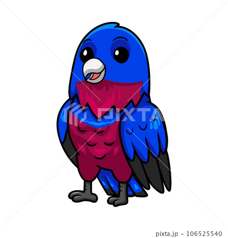 Cute banded cotinga bird cartoonのイラスト素材 [106525540] - PIXTA