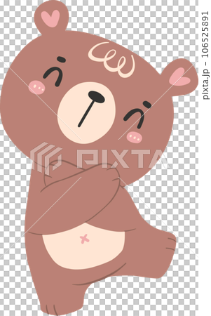 Cute brown bear baby, kawaii animal woodland cartoon doodle flat design. Cute brown bear baby, kawaii animal woodland cartoon doodle flat design. 106525891