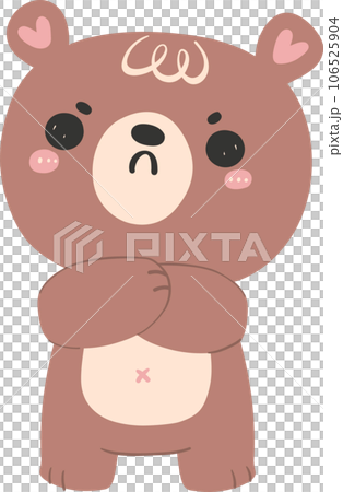 Cute brown bear baby, kawaii animal woodland cartoon doodle flat design. Cute brown bear baby, kawaii animal woodland cartoon doodle flat design. 106525904