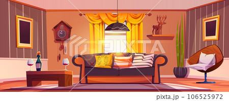 Flat living room with sofa luxury design vector Flat living room with sofa luxury design vector 106525972