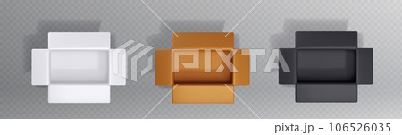 Open 3D cardboard box mockups 106526035