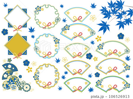 青系の日本風蝶結び素材集 106526913