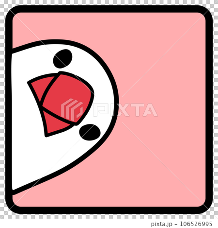 チラッと覗く白文鳥　ピンク　黒枠 106526995