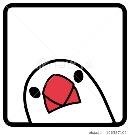 チラッと覗く白文鳥　黒枠 106527103