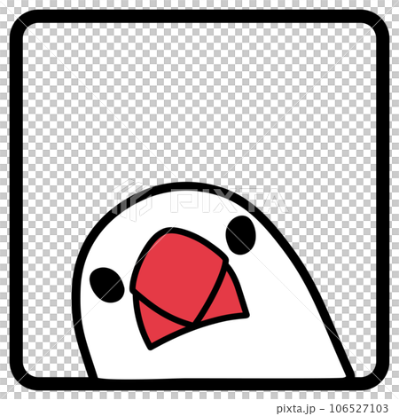 チラッと覗く白文鳥　黒枠 106527103
