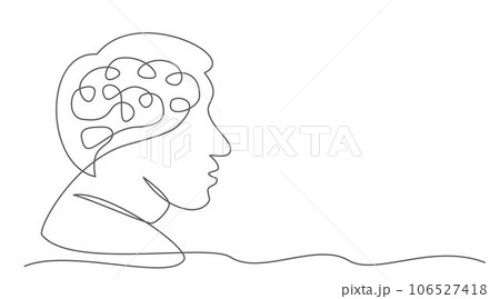 Brain One line drawing isolated on white background 106527418