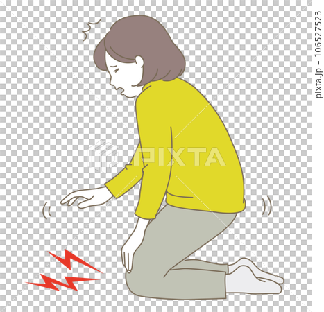 因為膝蓋疼而不能坐直的女人 106527523