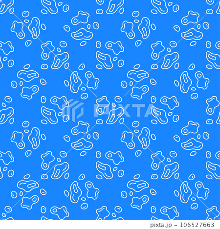 Microbes vector concept blue thin line seamless...のイラスト素材 [106527663 ...