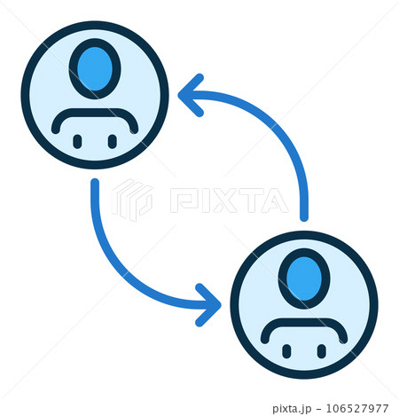 Social Interaction and Relationships vector concept blue icon 106527977