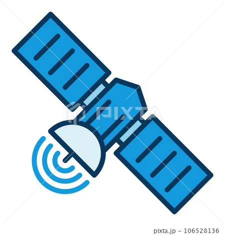 Single Satellite vector concept minimal blue icon 106528136