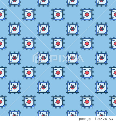 AI CPU vector Artificial Intelligence Processor colored seamless pattern AI CPU vector Artificial Intelligence Processor colored seamless pattern 106528153