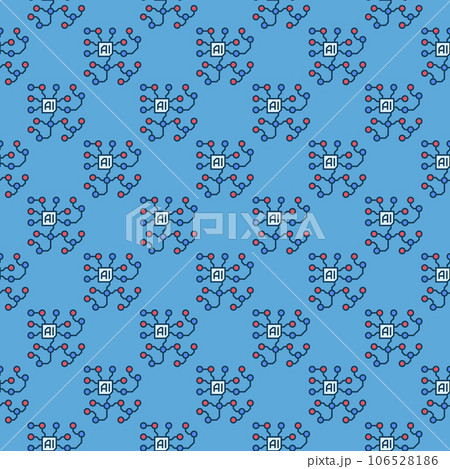 Artificial Intelligence Circuits AI vector blue seamless pattern 106528186
