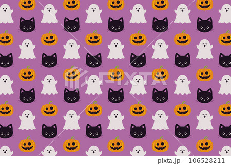 ハロウィンのアイコンのシームレスパターン 106528211