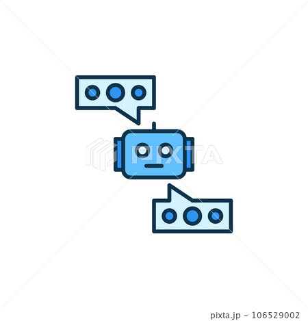 Chatbot and Speech Bubbles vector Online Chat Conversation colored icon 106529002