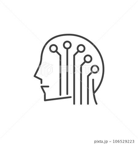 AI Head vector Brain Tech concept outline icon or symbol AI Head vector Brain Tech concept outline icon or symbol 106529223