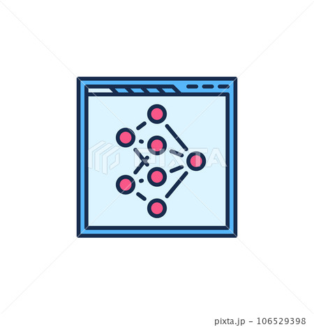 Web Browser with Neural Network vector concept colored icon 106529398