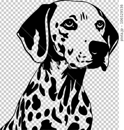 dalmatian dog silhouette on white background 106529536