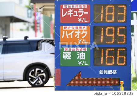 ガソリンスタンドの価格表示 ガソリンスタンドの価格表示 106529838