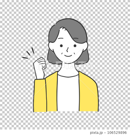 一位老太太握拳的插圖 一位老太太握拳的插圖 106529896