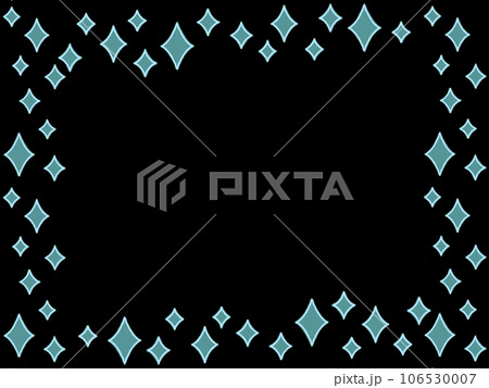 水色のキラキラ星模様のフレーム素材 106530007