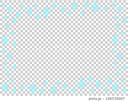水色のキラキラ星模様のフレーム素材 106530007