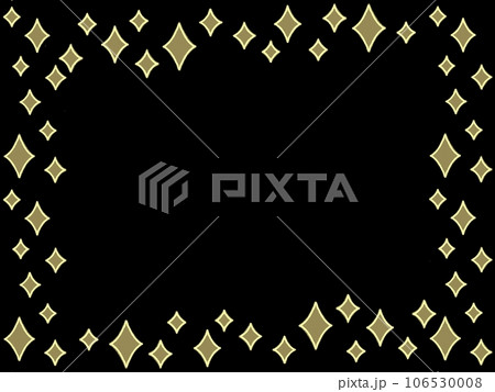 金色のキラキラ星模様のフレーム素材 106530008