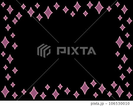 赤色のキラキラ星模様のフレーム素材 106530010