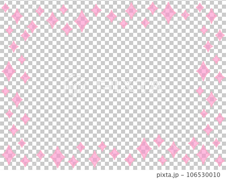 赤色のキラキラ星模様のフレーム素材 106530010