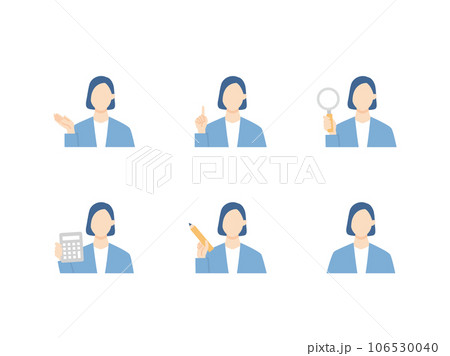 ビジネスウーマンのアイコンセット 106530040
