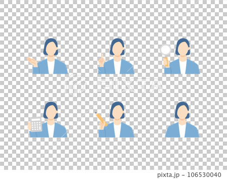 ビジネスウーマンのアイコンセット 106530040