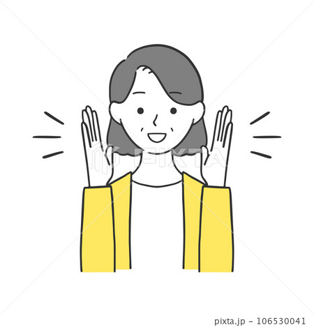大きな声で呼びかけるおばあさんのイラスト 大きな声で呼びかけるおばあさんのイラスト 106530041