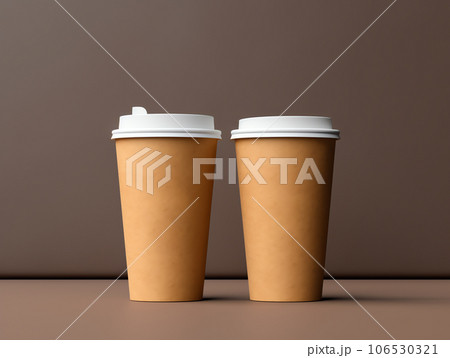 Blank empty paper coffee cup mockup for take away, branding identity Blank empty paper coffee cup mockup for take away, branding identity 106530321