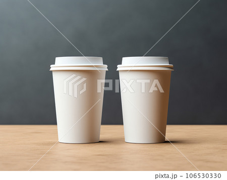 Blank empty paper coffee cup mockup for take away, branding identity Blank empty paper coffee cup mockup for take away, branding identity 106530330
