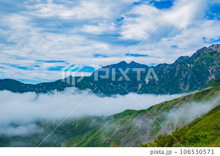 夏の八方白馬 登山道 夏の山岳風景素材 夏の八方白馬 登山道 夏の山岳風景素材 106530571