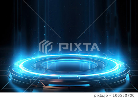 Abstract Fantasy portal glowing neon light futuristic hologram with laser lines. Futuristic sci-fi background, space universe spectrum light effect. Abstract Fantasy portal glowing neon light futuristic hologram with laser lines. Futuristic sci-fi background, space universe spectrum light effect. 106530700